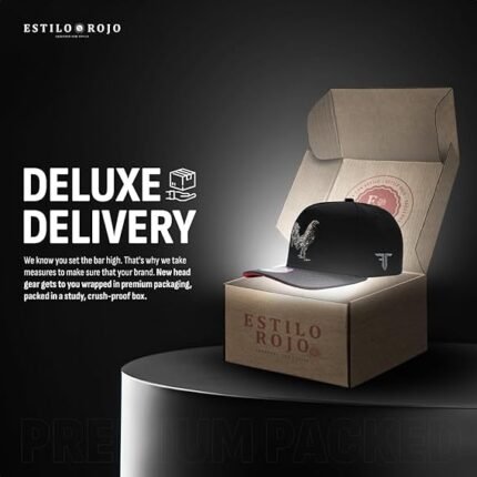 Baseball Cap Rooster Embroidered Design - Black