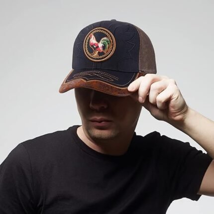 Shop Rooster Embroidered Trucker Mesh Baseball Cap
