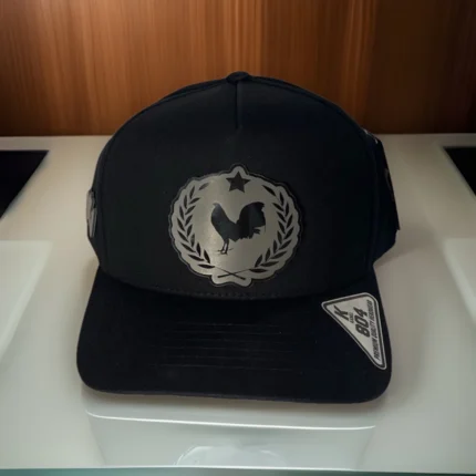 Gorra De Gallo Fino Placa Acrilica Negra Black Rooster Snapback Hat Black Cap