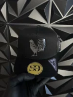 Gorra Gallo Fino Estilo Belico Placa Negra Acrilica Rooster Hat Snapback New